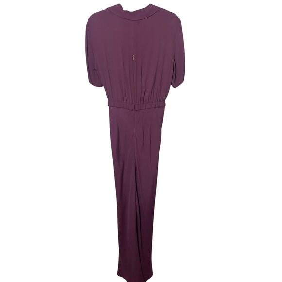 Reformation Danika Short Sleeve V-Neck Midi/Maxi Dress Prune Sz L - Picture 7 of 11